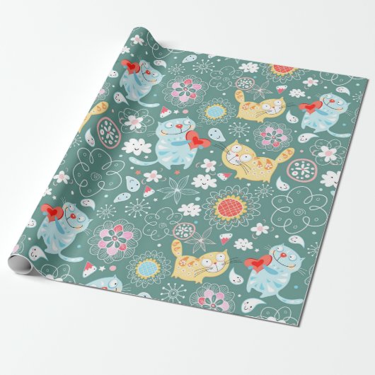 Katten Cadeaupapier (Uitgerold)
