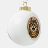 Katten Caricatuur Keramische Bal Ornament (Links)