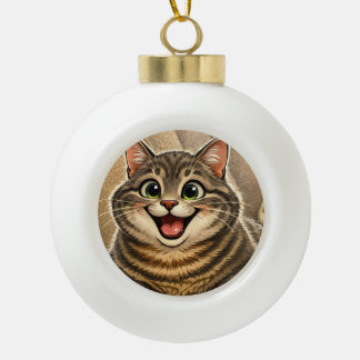 Katten Caricatuur Keramische Bal Ornament