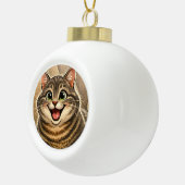 Katten Caricatuur Keramische Bal Ornament (Rechts)