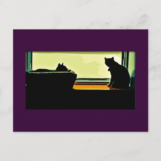 Katten cartoon briefkaart (Voorkant)