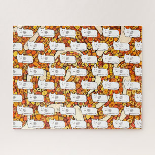 Katten Cartoon Doodle Lijntekening Legpuzzel