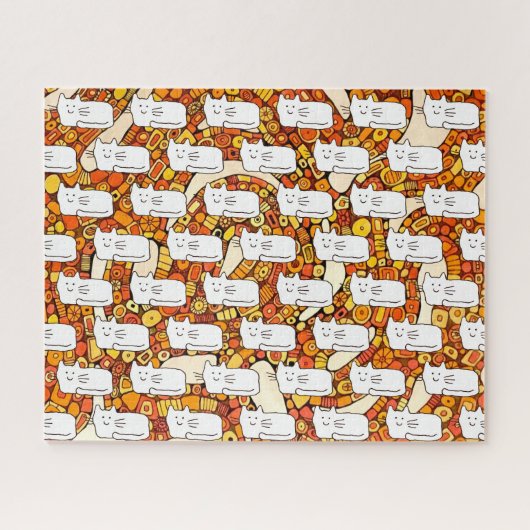 Katten Cartoon Doodle Lijntekening Legpuzzel (Horizontaal)