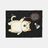 Katten Cartoon Kunst Badminton, Grappig Kat Design Fleece Deken (Voorkant (Horizontaal))