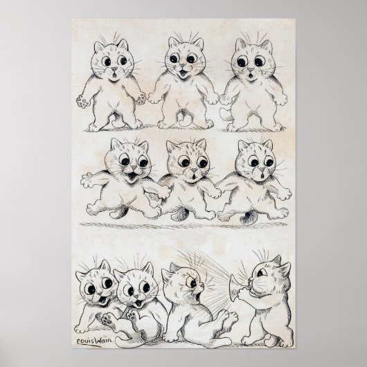 Katten Cartoon, Louis Wain Poster (Voorkant)