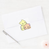 katten cartoon snuggle katten schattig vierkante sticker (Envelop)