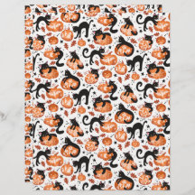 Katten Carving Halloween Pumpkins Scrapbook Papier