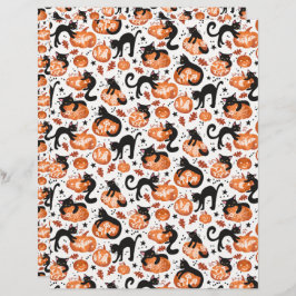 Katten Carving Halloween Pumpkins Scrapbook Papier