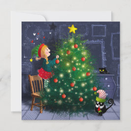 Katten Chaos Kerstmis Bedankkaart