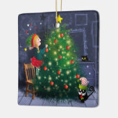 Katten Chaos Kerstmis Keramisch Ornament (Links)