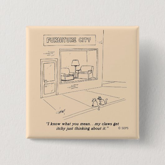 Katten Claeys Vierkante Button 5,1 Cm (Voorkant)