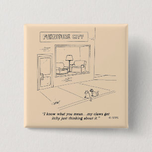 Katten Claeys Vierkante Button 5,1 Cm