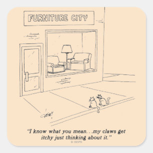 Katten Claeys Vierkante Sticker