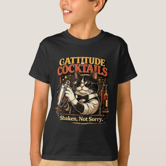 Katten Cocktail - Grappige Bartender T-shirt (Voorkant)