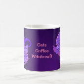 Katten Coffee Witchcraft Gemini Retro Neon Paars Koffiemok (Center)