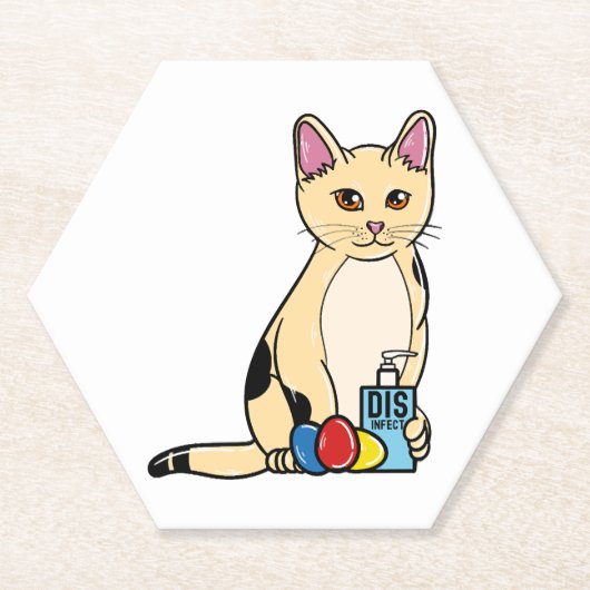 Katten Corona Pasen Kartonnen Onderzetters (Voorkant)