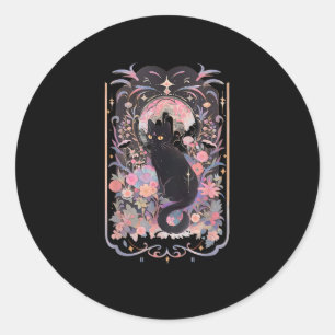Katten Cottagecore Academisch Goblincore Heks Goth Ronde Sticker