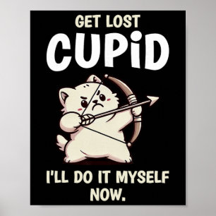 Katten Cupido Boogschutter Grappige Valentijnsdag Poster
