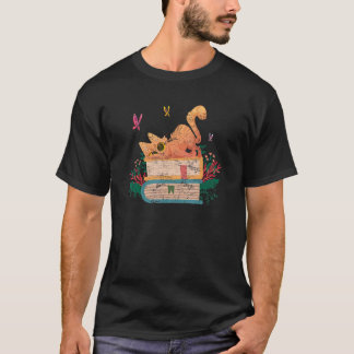 Katten Cute Boek Plant  Bloem Boek  Kat Kitty Kitt T-shirt