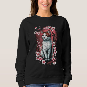 Katten Cute Japanse Kersenboom Dier Huisdier Illus Trui