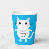 Katten Cute Kat Kind Birthday Party Papieren Bekers (Achterkant)