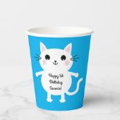 Katten Cute Kat Kind Birthday Party Papieren Bekers (Voorkant)