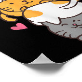 Katten Cute Kitty Stapel Anime Kawaii Neko Poster (Hoek)