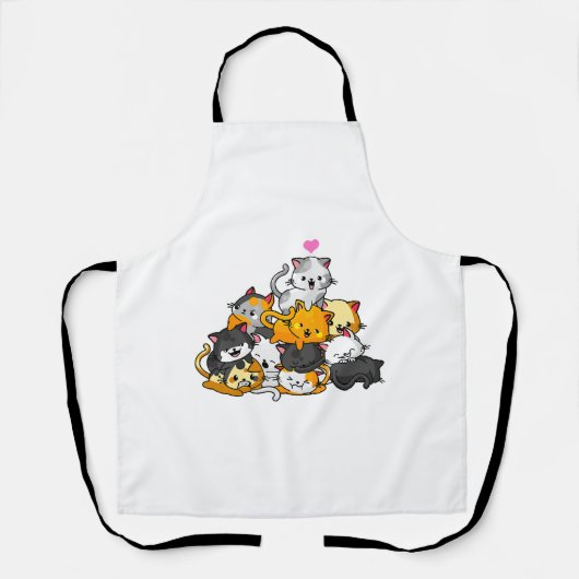 Katten Cute Kitty Stapel Katten Anime Kawaii Neko Schort (Voorkant)
