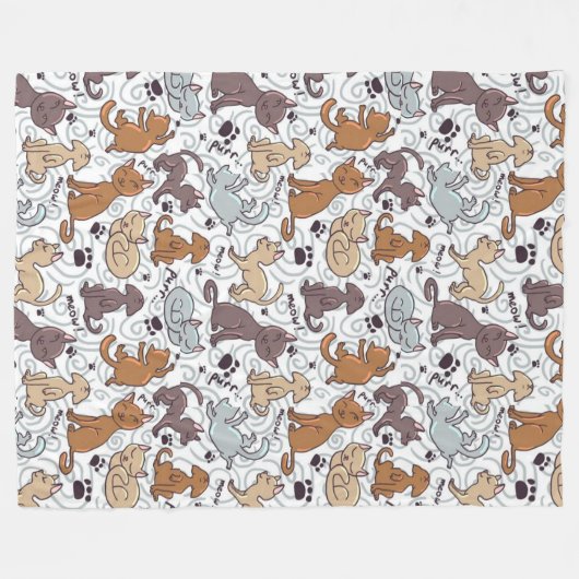 Katten dagelijks leven fleece deken (Voorkant (Horizontaal))