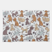 Katten dagelijks leven theedoek (Horizontaal)