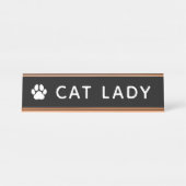 Katten Dame Bureau Naambordje (Voorkant)