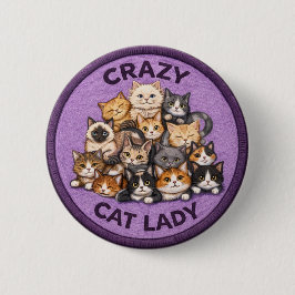 Katten Dame Ronde Button 5,7 Cm