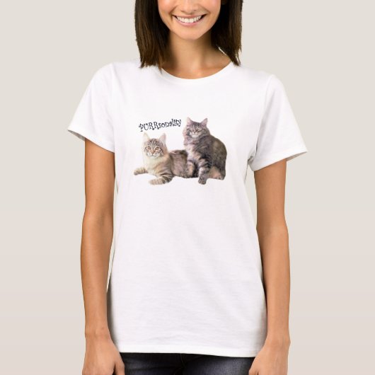 Katten Dames T-Shirt PURRsonality (Voorkant)