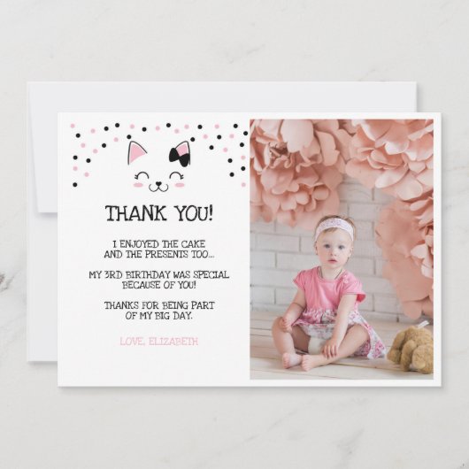 Katten Dank U Kaarten met Foto (Voorkant)