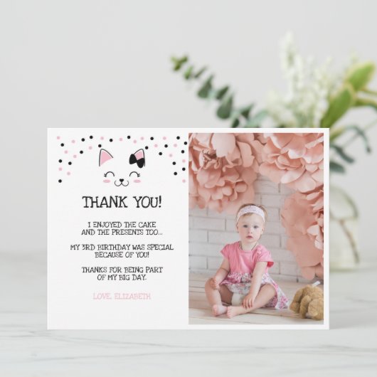 Katten Dank U Kaarten met Foto (Staand voorkant)