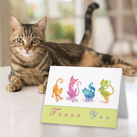 Katten Dank u Notecard Bedankkaart
