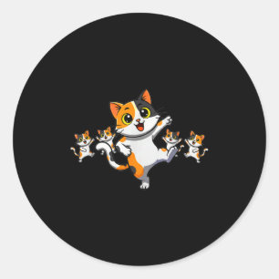 Katten Dansen Grappige Kattenliefhebber Voor Vrouw Ronde Sticker