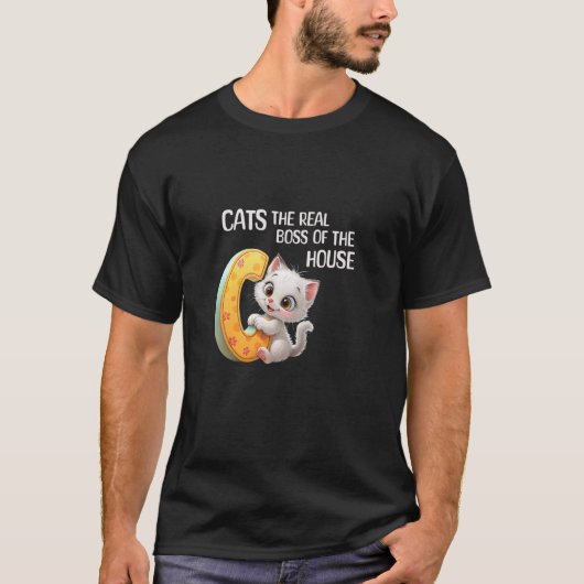 Katten - de echte baas van het huis t-shirt (Voorkant)