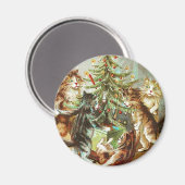 Katten Decorate Tree  Magnet (Voorkant / Achterkant)