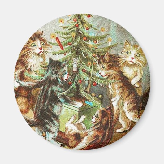 Katten Decorate Tree  Magnet (Voorkant)