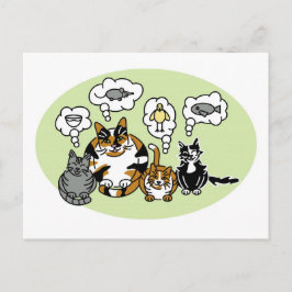Katten denken briefkaart