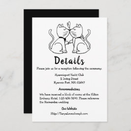 Katten Details Bruiloft Zwart Wit Mooie Katten Mod Kaart