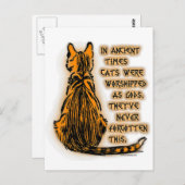 Katten die als goden worden gedragen briefkaart (Voorkant / Achterkant)