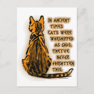 Katten die als goden worden gedragen briefkaart
