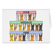 Katten die Banners houden om aan te passen (Voorkant Horizontaal)