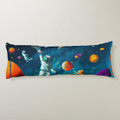 Katten die Basketball spelen in de ruimte met astr Lichaamskussen (Achterkant)