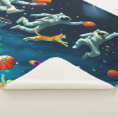 Katten die Basketball spelen in de ruimte met astr Sherpa Deken (3/4)