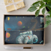 Katten die Basketball spelen in de ruimte met astr Tissuepapier (Geschenk)