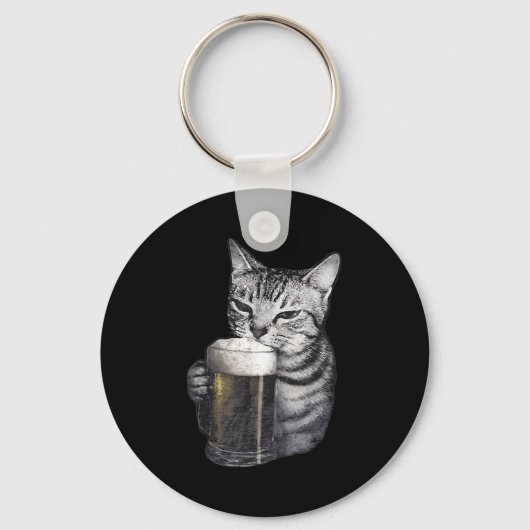 Katten die bier drinken sleutelhanger (Voorkant)