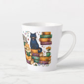 Katten die boeken lezen, gezellige bibliotheek scè latte mok (Rechts)